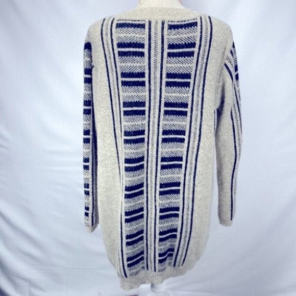 🌟Mia Maddison Long Cardigan Sweater Duster Grey Black Fuzzy Open Front M - Picture 6 of 9